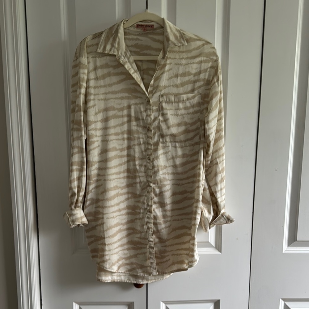 Beige soft Zebra patterned Women’s Tunic